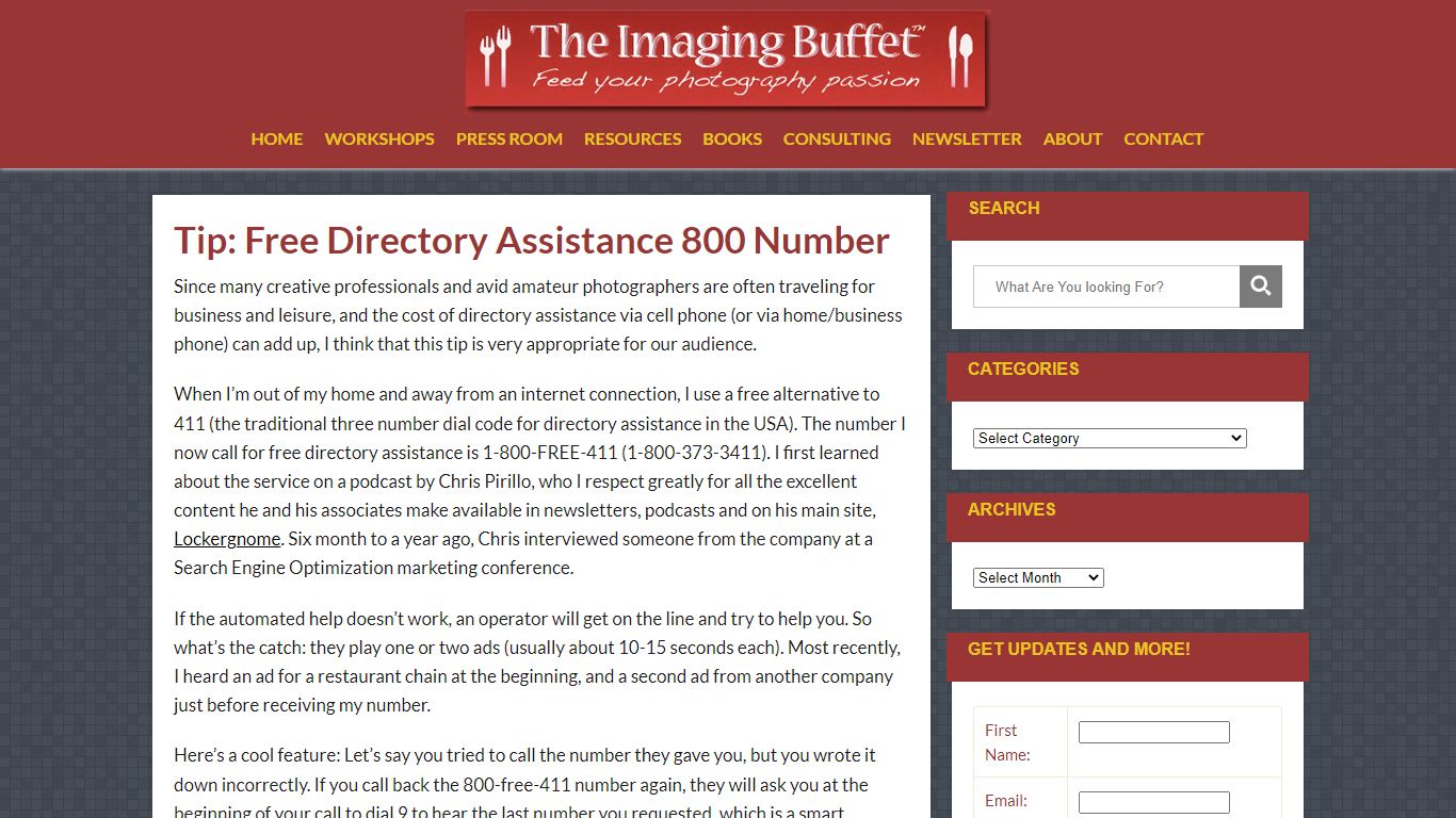 Tip: Free Directory Assistance 800 Number – The Imaging Buffet